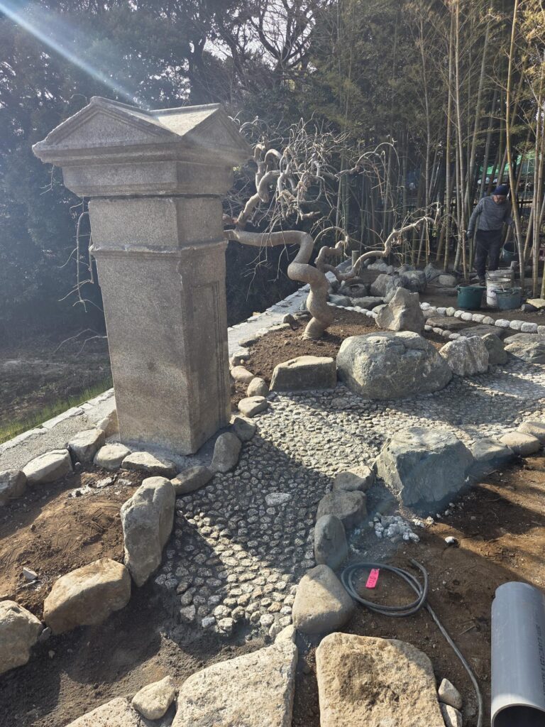 庭園の照明設置工事