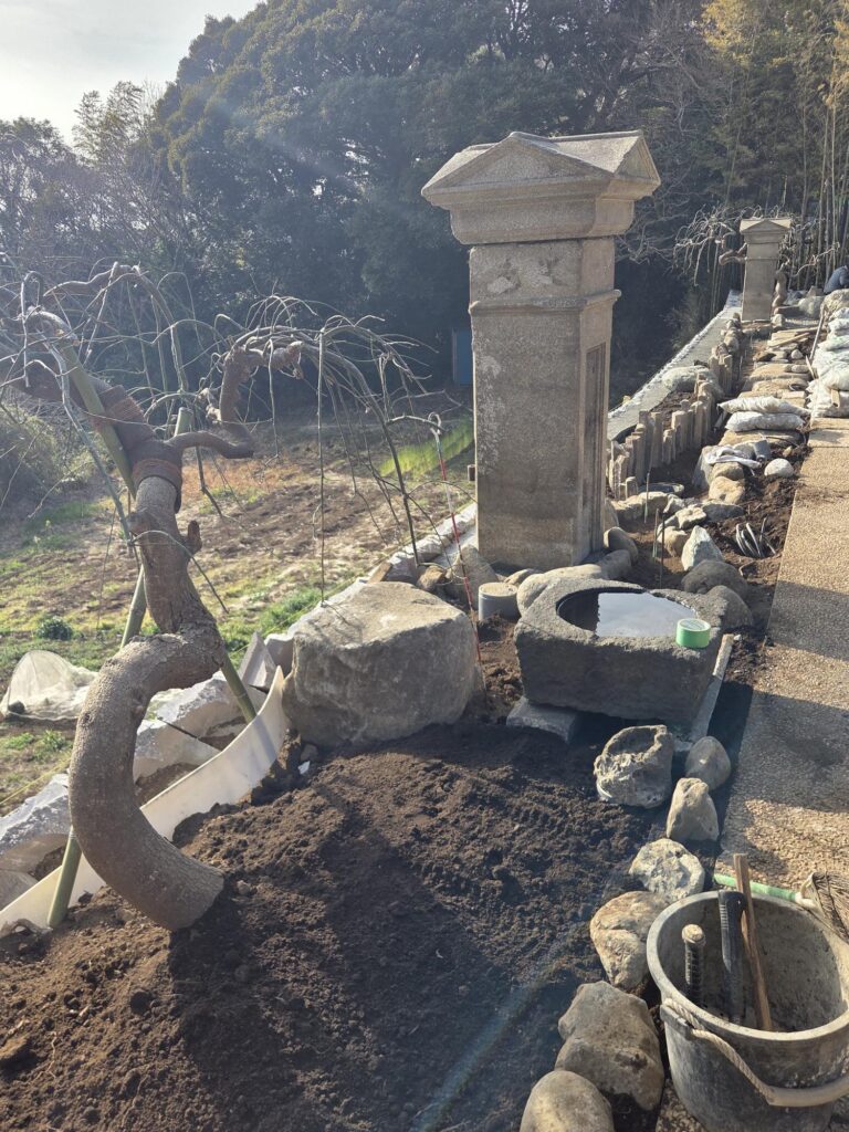 庭園の照明設置工事